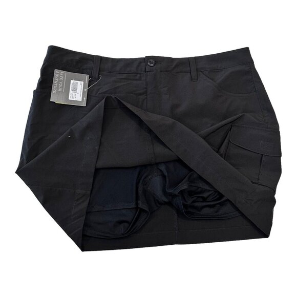 Eddie Bauer Adventurer Women Black Cargo Short Skort SZ 14  Summer -Outdoor NWT - Picture 2 of 12